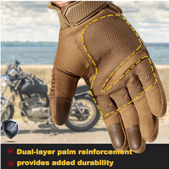 CISE Touchscreen PU Leder Vollfingerhandschuhe (braun)